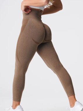 NVGTN Contour High Rise Seamless Mocha Leggings Brown Size Medium